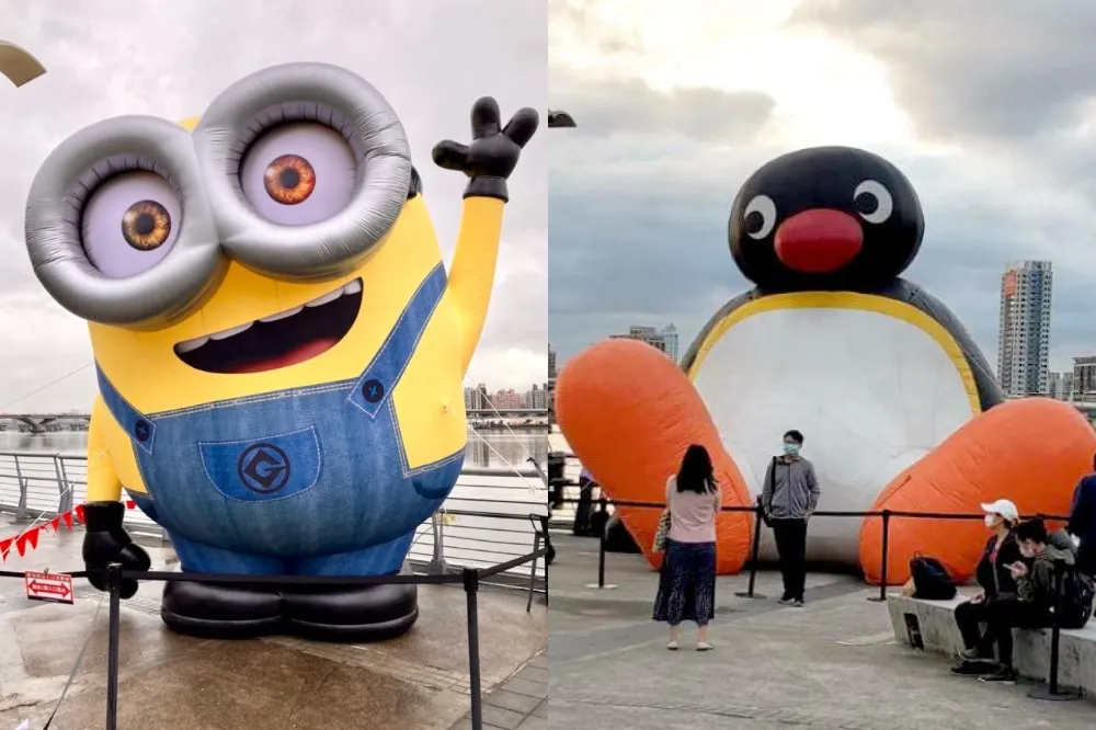 小小兵巨型氣偶回來了！攜手企鵝家族 Pingu 攻佔大稻埕碼頭市集