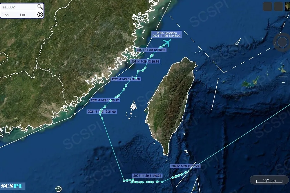 【反擊27架解放軍】美軍P8A海神反潛巡邏機　罕見緊貼福建海岸飛行