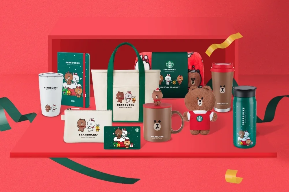 交換禮物推薦！星巴克 ╳ Line Friends 12/8 限量開賣保溫杯、熊大玩偶等 12 款聖誕聯名商品　