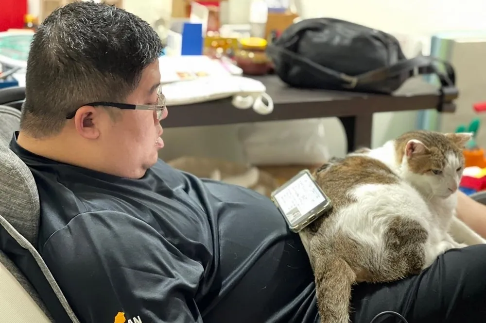 蔡易餘發曬貓照大肚腩也入鏡　網友嘆：看來黨籍不保了