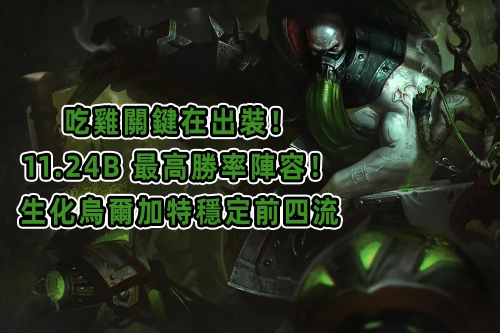 吃雞關鍵在出裝！《聯盟戰棋》11.24B 最高勝率陣容！　生化烏爾加特穩定前四流