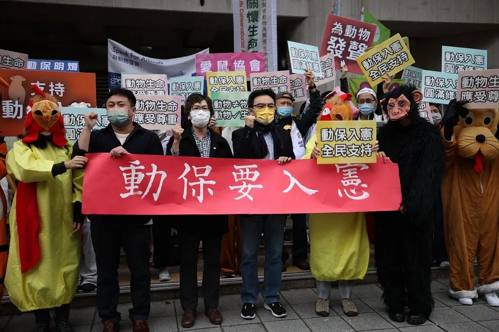 【修憲公聽會最終場】動保入憲「被缺席」　各團體扮動物赴立院抗議
