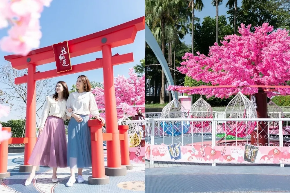 高雄夢時代「粉紅奇幻樂園」4/17 前免費入場！櫻花鞦韆超浪漫　9 項夢幻遊樂設施、免費贈日式杯麵