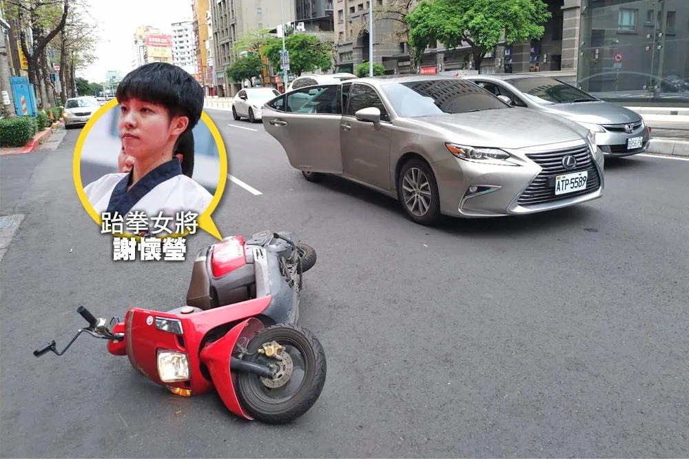 路中突開車門「擊落」跆拳女將　三寶嬤囂張嗆：騎車活該！