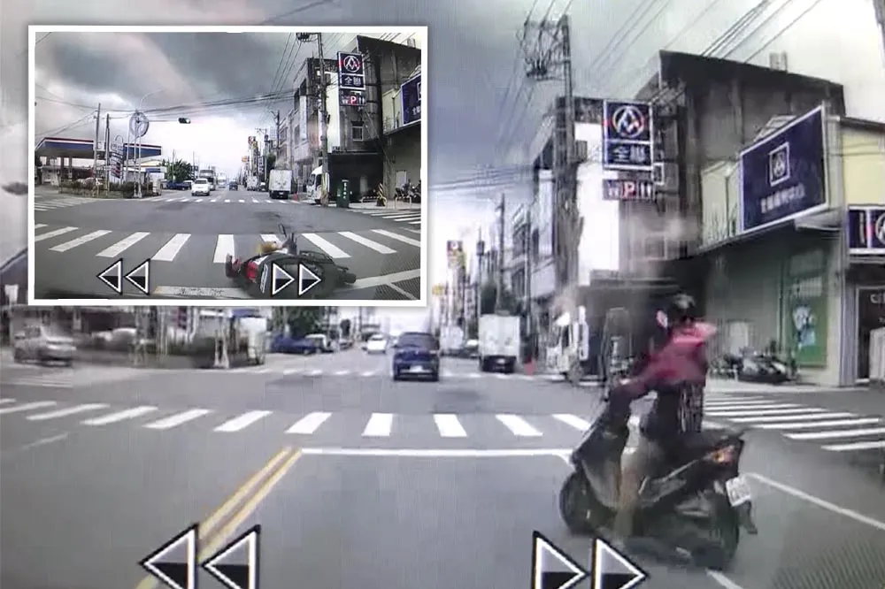 阿嬤騎車一個move「鬼切」遭撞　網嘆：移動式神主牌