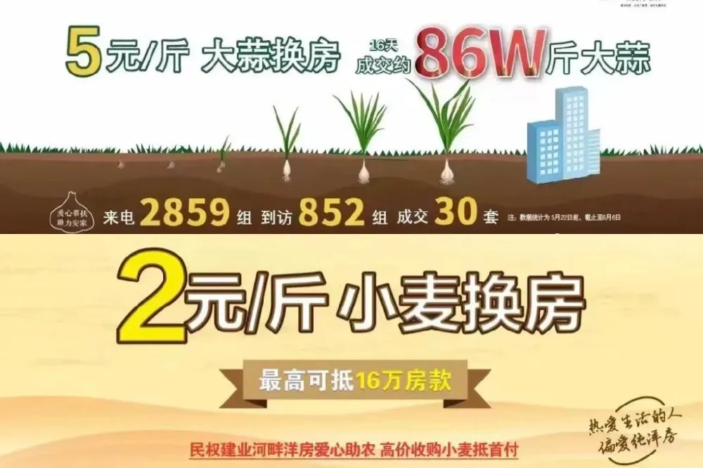 【中國房市崩盤】大蒜、小麥也能用來抵頭期款！河南企業賣房子花招百出