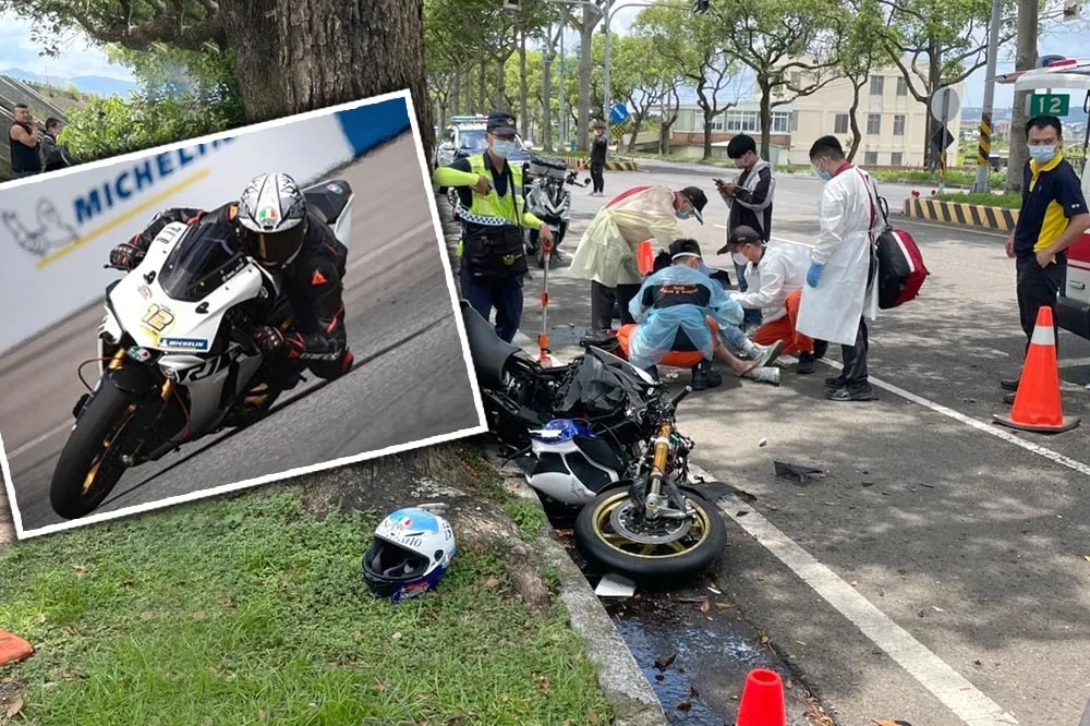 IG網紅騎重機撞路樹送命　愛車斷成兩截成廢鐵