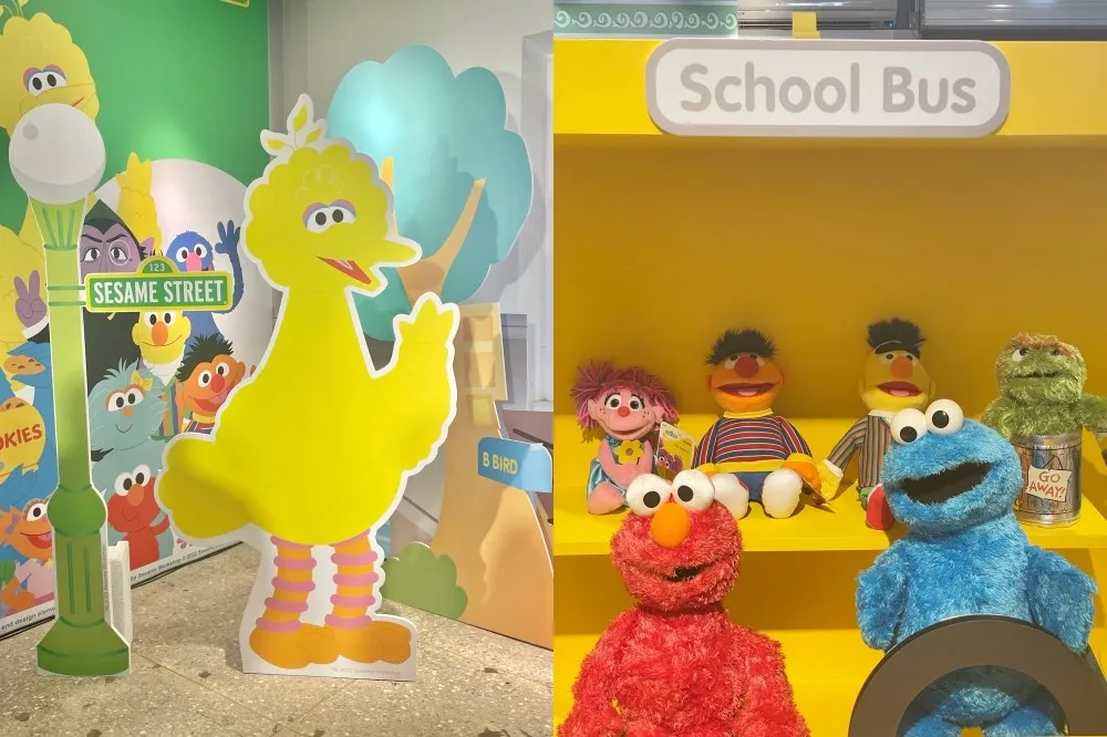 【有片】芝麻街期間限定店插旗台北！大型 Elmo 娃娃登場迎賓　經典街景、黃色校車造景粉絲必打卡