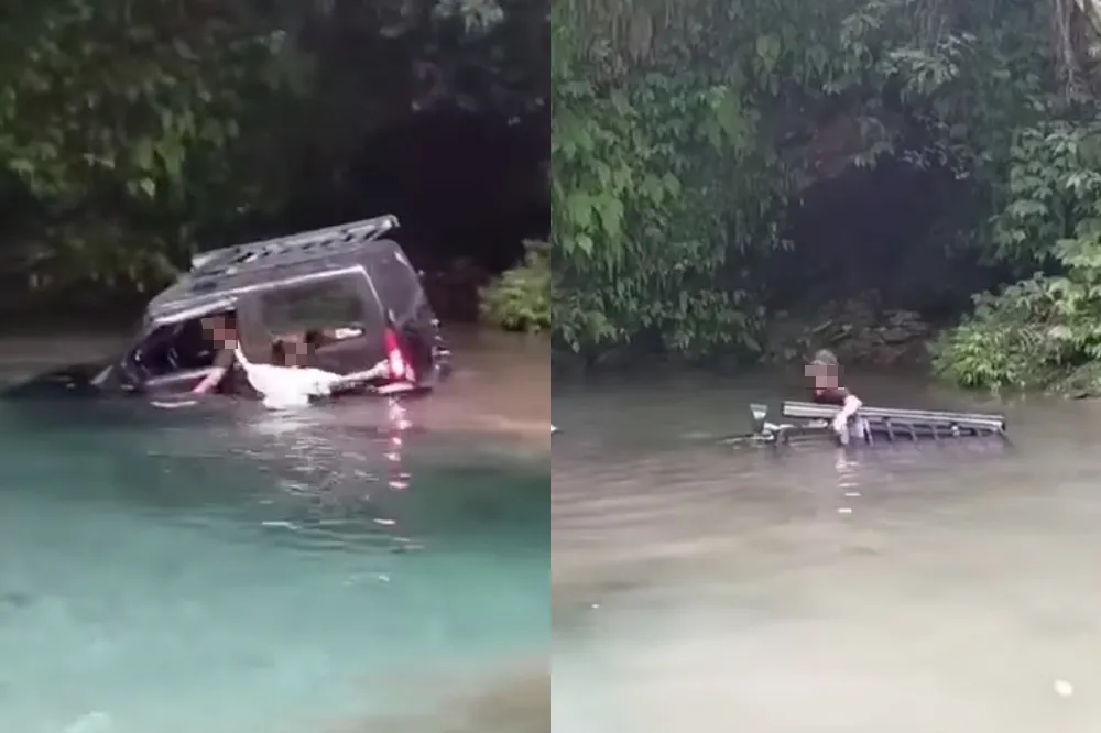 人定勝天？吉普車溯溪變「潛水艇」　網：唯一的貢獻只有很療癒