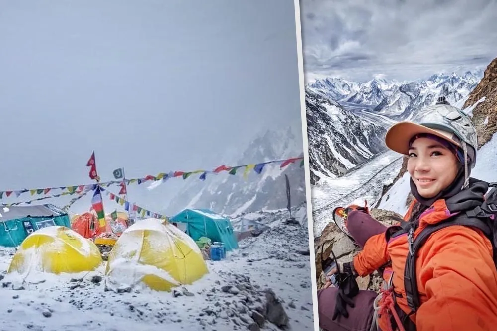 好厲害！正妹成功登頂世界第二高峰　順利返回基地