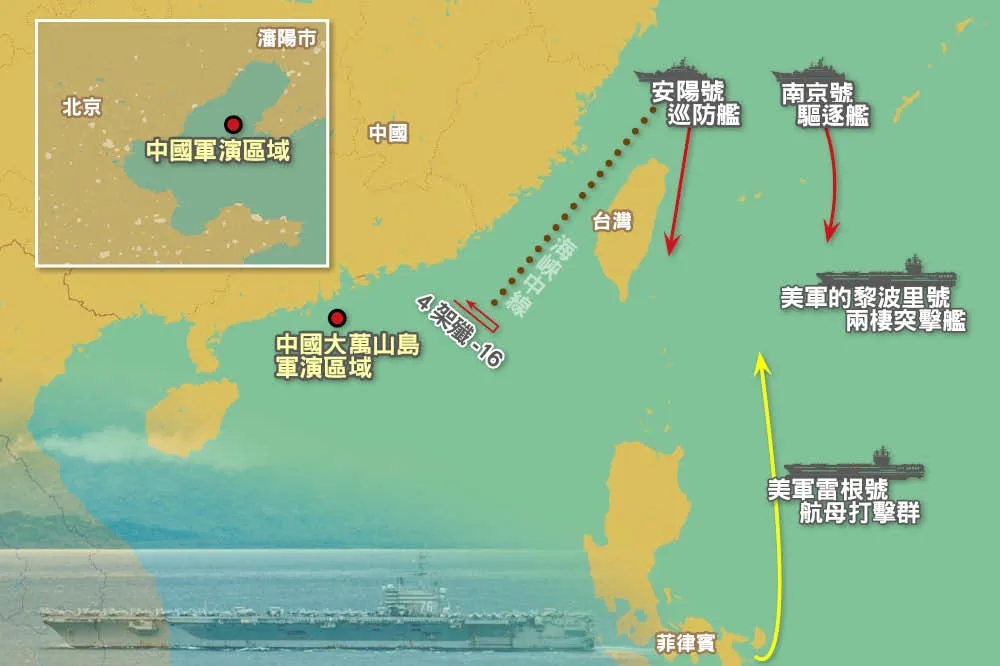 【裴洛西風暴】台海成熱區　美中戰艦軍機較勁
