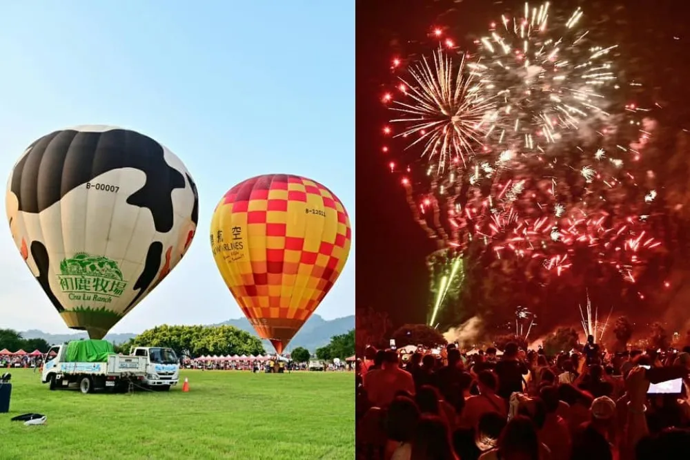 2022 台中熱氣球嘉年華限時 4 天熱鬧開跑！繫留體驗俯瞰山城美景　夜晚加碼煙火秀、光雕噴火秀