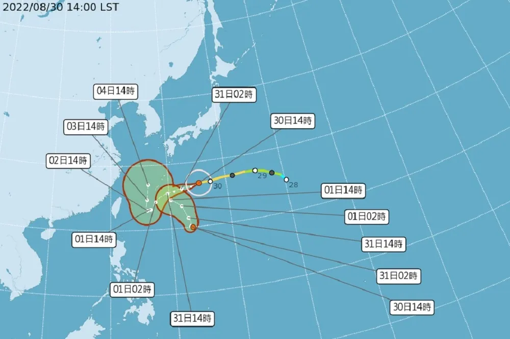 「軒嵐諾」轉強颱！　一張圖看懂颱風路徑、最近台灣點