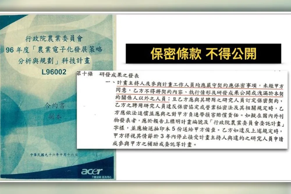 【幫張善政背書】黃暐瀚曝農委會報告「真有保密條款」　喊話陳吉仲授權公開