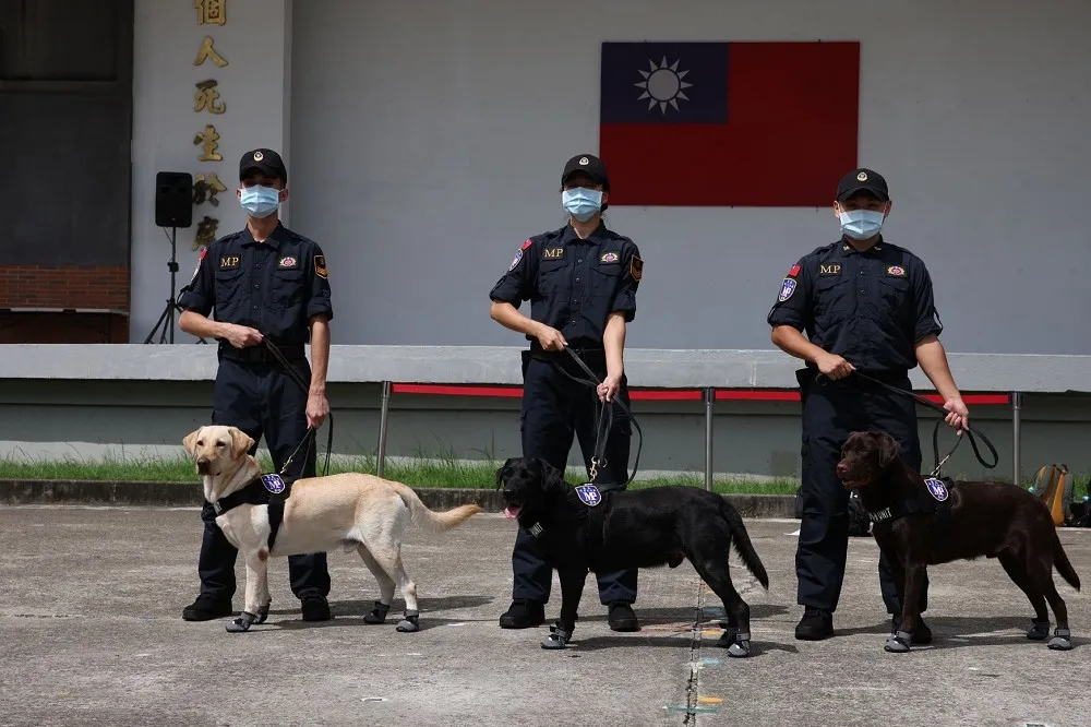 【圖輯】官兵藏毒躲不過緝毒犬嗅覺　國軍去年至今查獲264公斤　　　　