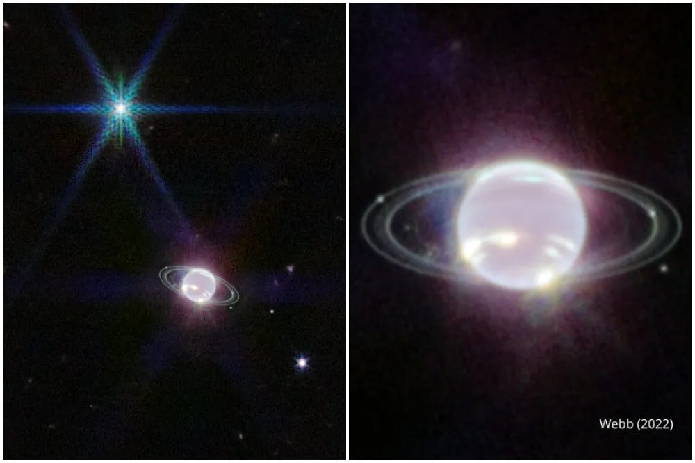不是你想像中的海王星！韋伯望遠鏡捕捉到夢幻白光與罕見星環