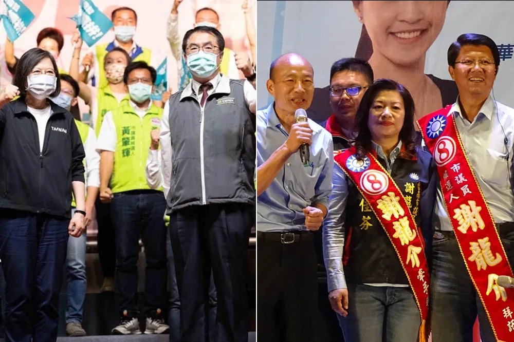台南藍綠最強母雞來助陣　 黃偉哲+蔡英文 VS. 謝龍介+韓國瑜 