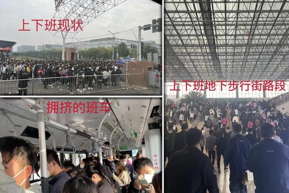 富士康鄭州廠閉環管理內部景象曝光　員工夜裡演出大逃亡
