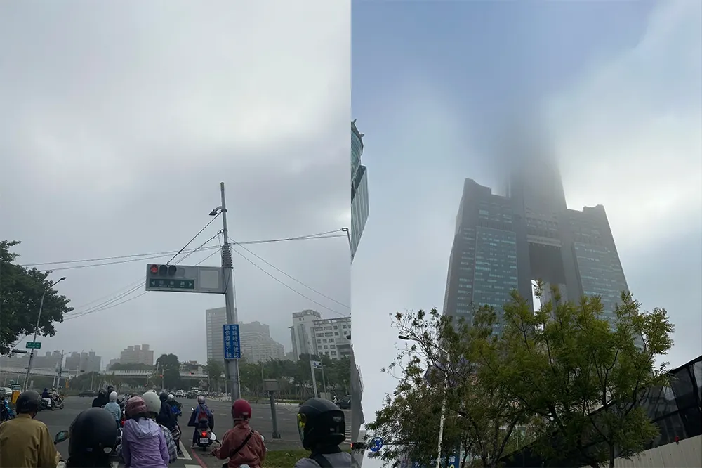 入冬日常？高雄一片霧霾紅色警戒　網友抱怨：今晨叫醒我的是「它」