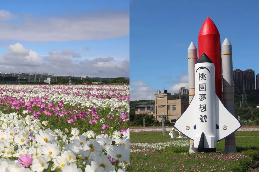 2022 桃園花彩節「這天」浪漫開跑！7 米高太空火箭超吸睛　繽紛花海 + 夜間光雕秀必拍