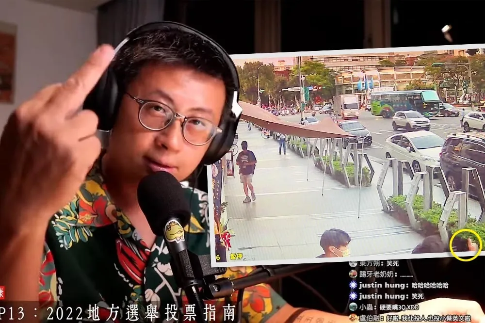 眼花了？呱吉控時力候選人助理比中指挑釁　劉仕傑曬畫面還原