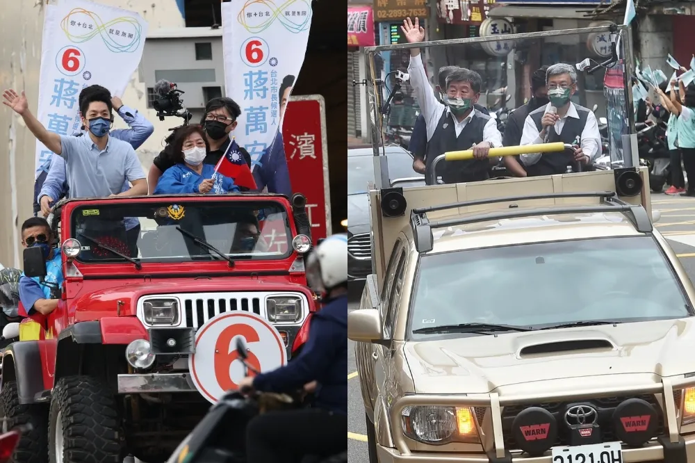 蔣萬安、陳時中同區拜票較勁　車隊巧妙避開直球對決