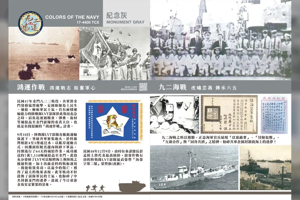 海軍2023年形象桌曆　手機掃QR code可看九二海戰等重要戰史