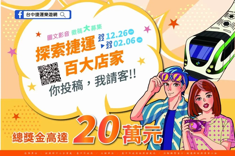 總獎金20萬　探索捷運百大店家圖文影音徵稿比賽26日開跑