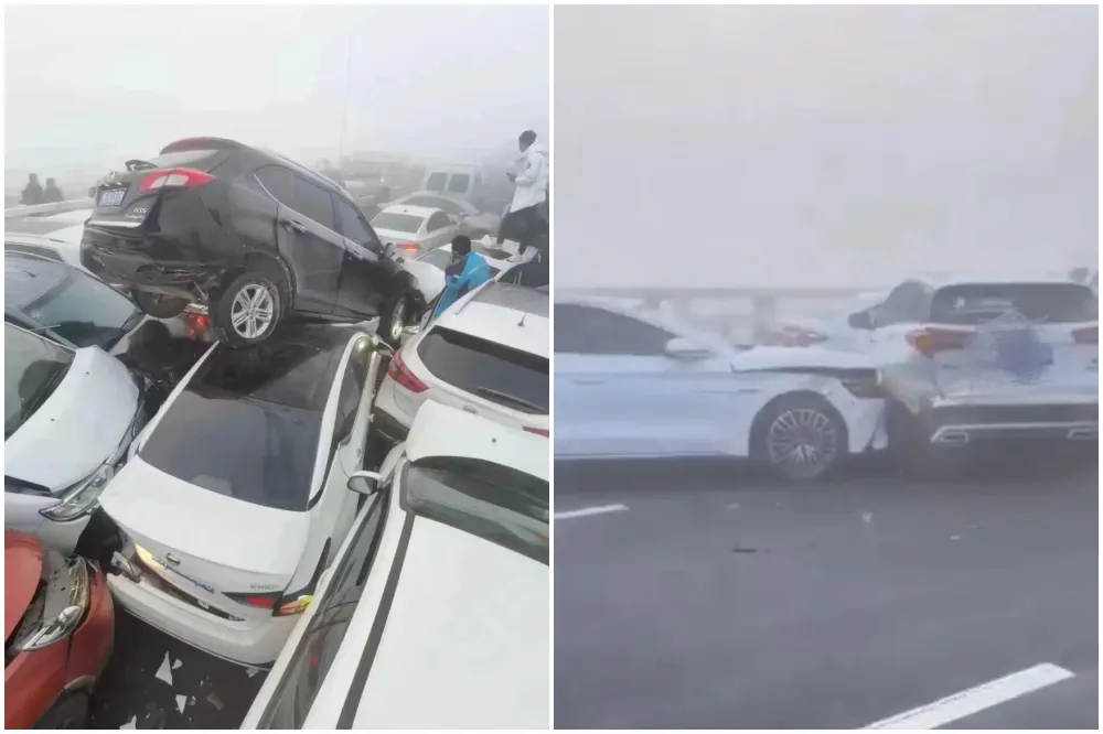 【有片】200輛車連環撞　河南鄭新黃河大橋被迫關閉