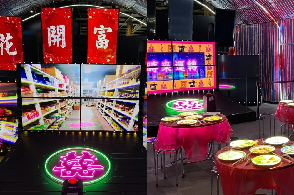 跟風「流水席事件」！故宮南院《台灣意象》展經典呈現在地文化　藍紅白帳篷、電子花車都登場