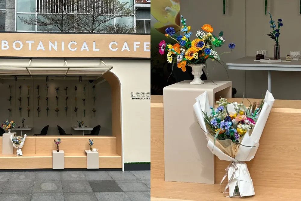 【有片】樂高花藝咖啡屋快閃信義區！新品「野花花束」浪漫亮相　免費拍拍立得、拿限定贈禮