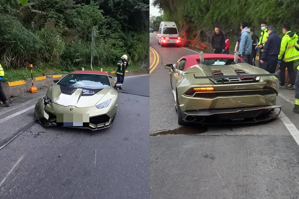 心痛！2000萬超跑藍寶堅尼跑山慘「嚕山壁」　4輪全破修車恐花上百萬