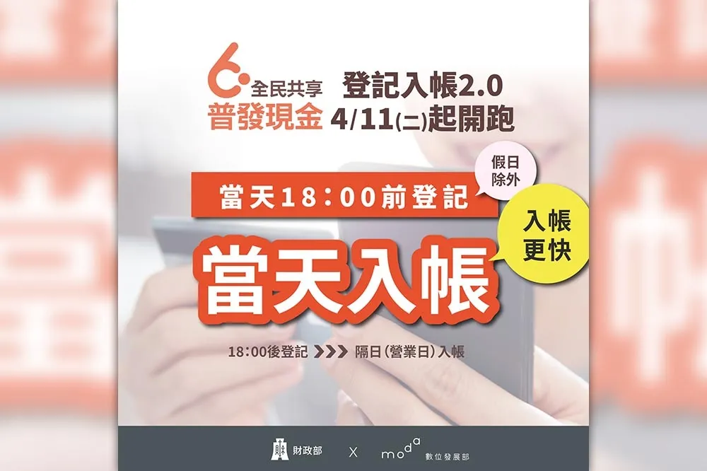 【現金入帳2.0來了】今起18:00前登記　6000元當天就可入帳
