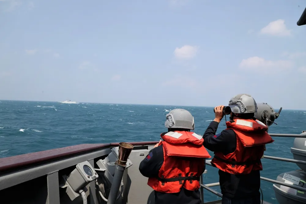【威懾片】回擊中國環台軍演　國防部影片曝光監視共艦畫面