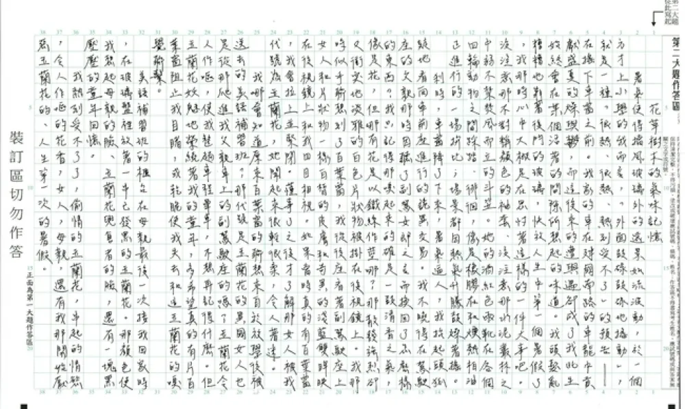 投書：偷情的玉蘭花，突破大考寫作的侷限