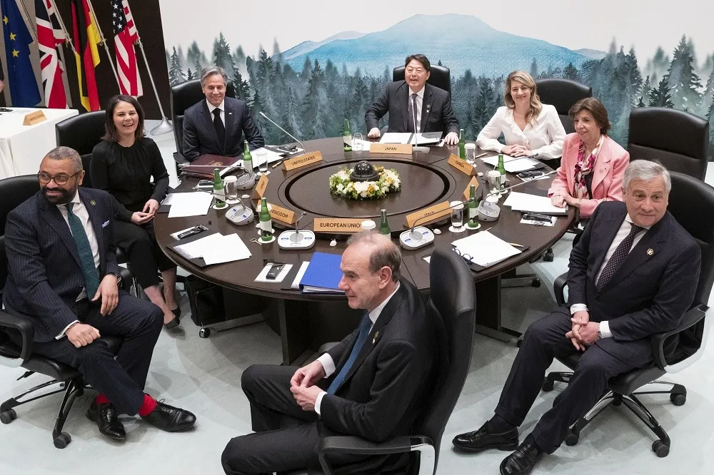 G7外長聯合聲明強調台海和平　警告俄中「戰爭罪行與暴行難逃制裁」　
