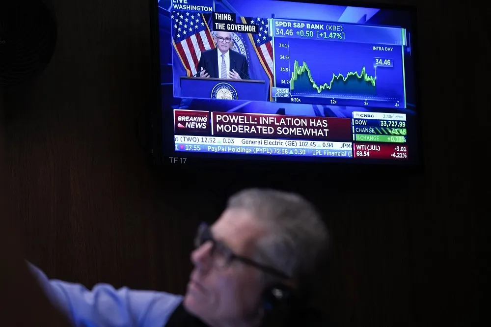 【美國利率升抵5%】Fed主席鮑爾稱今年不降息　美股跳水收黑
