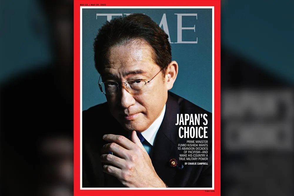 日本首相岸田將登《時代》雜誌封面　要日本摒棄和平主義「成為軍事強國」