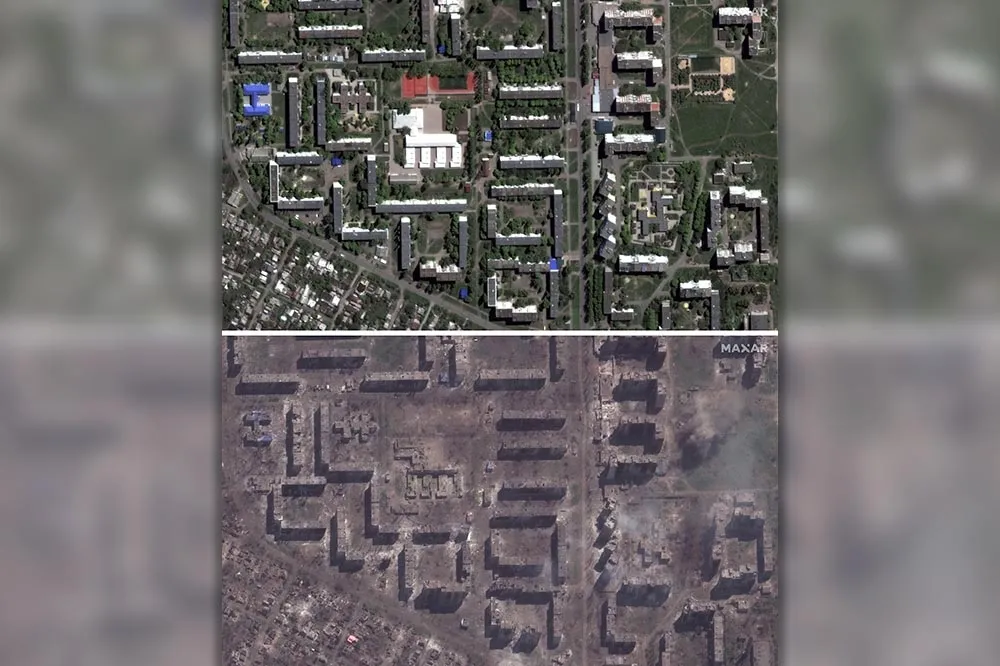  【有片】衛星照今昔對比　曝巴赫姆特血腥絞肉戰淪廢墟