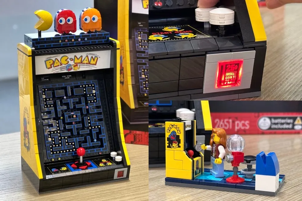 【有片】樂高推「PAC-MAN 小精靈街機」盒組！投幣孔會發光、經典重現迷宮追逐畫面