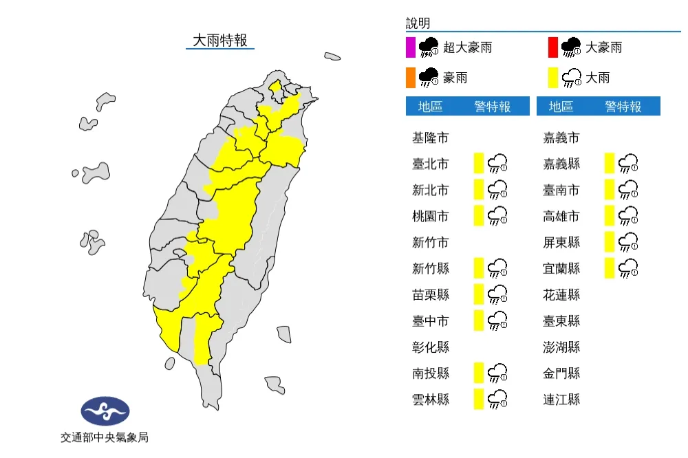 注意！今午後13縣市大雨　連2日降雨助南化水庫脫離警戒