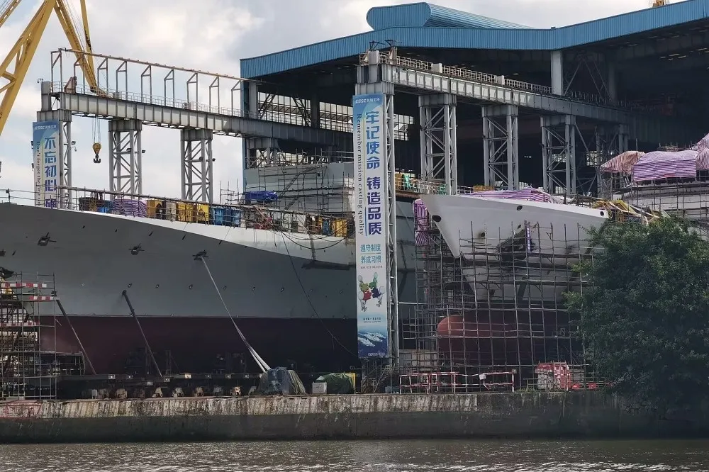【有片】中國新一代首批2艘巡防艦艦體接近完工　預計今年下水