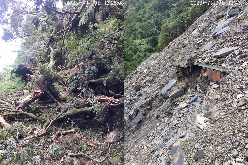 中颱杜蘇芮重創能高越嶺沿線　 步道崩塌、天池山莊暫停開放至8月7日