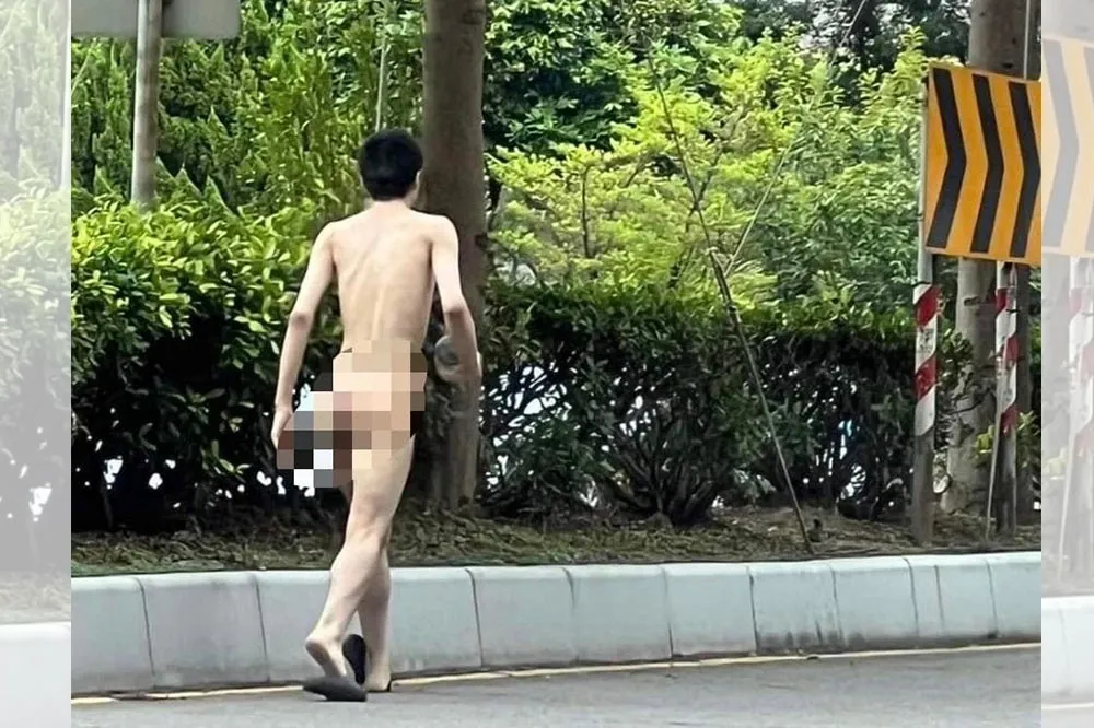 颱風天「奇行種」出沒！新竹進擊的裸男街上狂奔　網友笑：風太大了嗎？