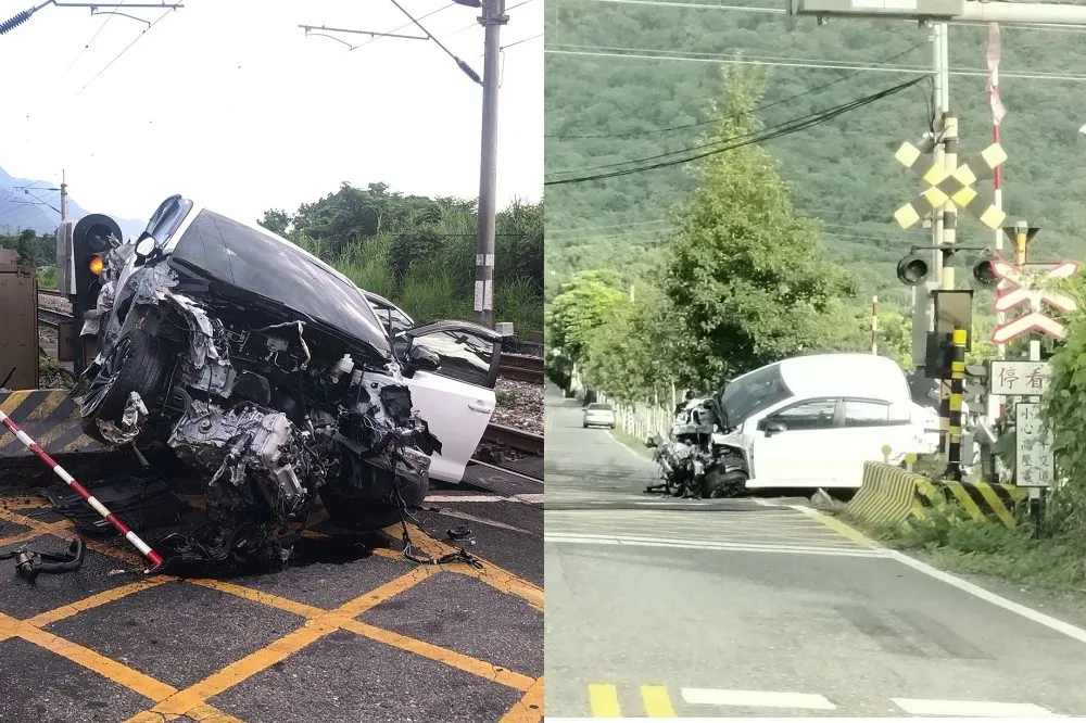 【有片】酒駕闖平交道撞上太魯閣號　車頭車尾全爛、害火車延誤79分鐘