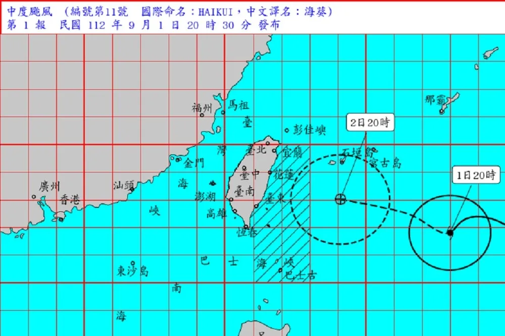「海葵」今晚8點半發海警　登陸後速度減緩恐滯留至下周三