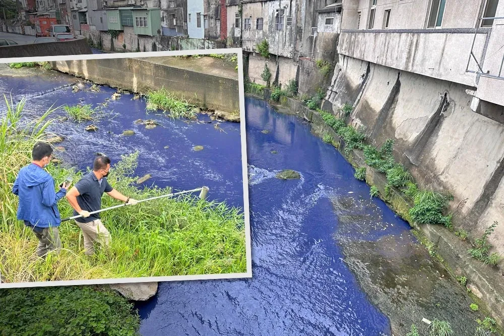 湖口鄉德盛溪變成藍色多瑙河　污水凶手潤泰楊梅廠認了