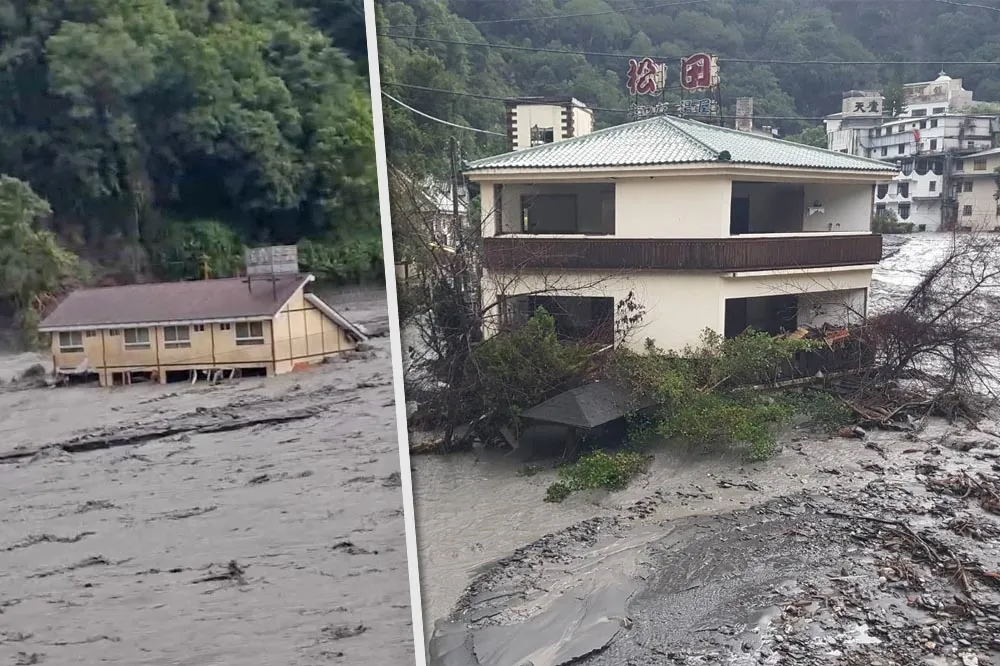 【災情片】海葵帶來豪雨再次重創南投　廬山溫泉又遭泥流襲擊
