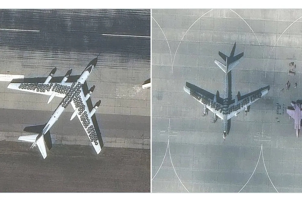 【有片】哪招？俄轟炸機表面覆蓋輪胎　防烏軍無人機攻擊