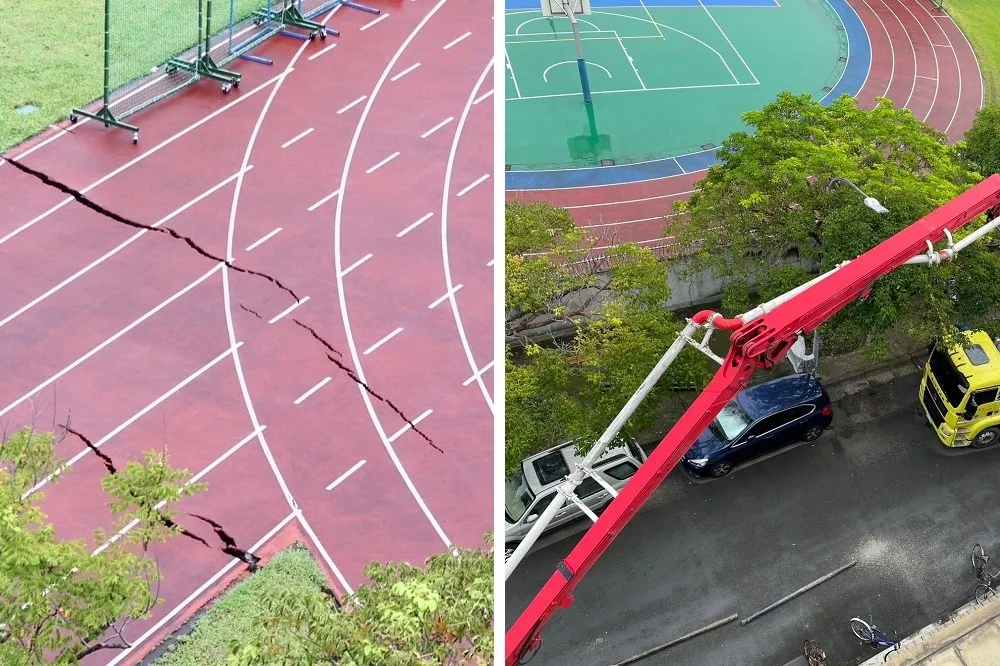 建案「基泰大直」周遭塌陷　道明外僑中學遭波及出現「超大裂隙」今停課